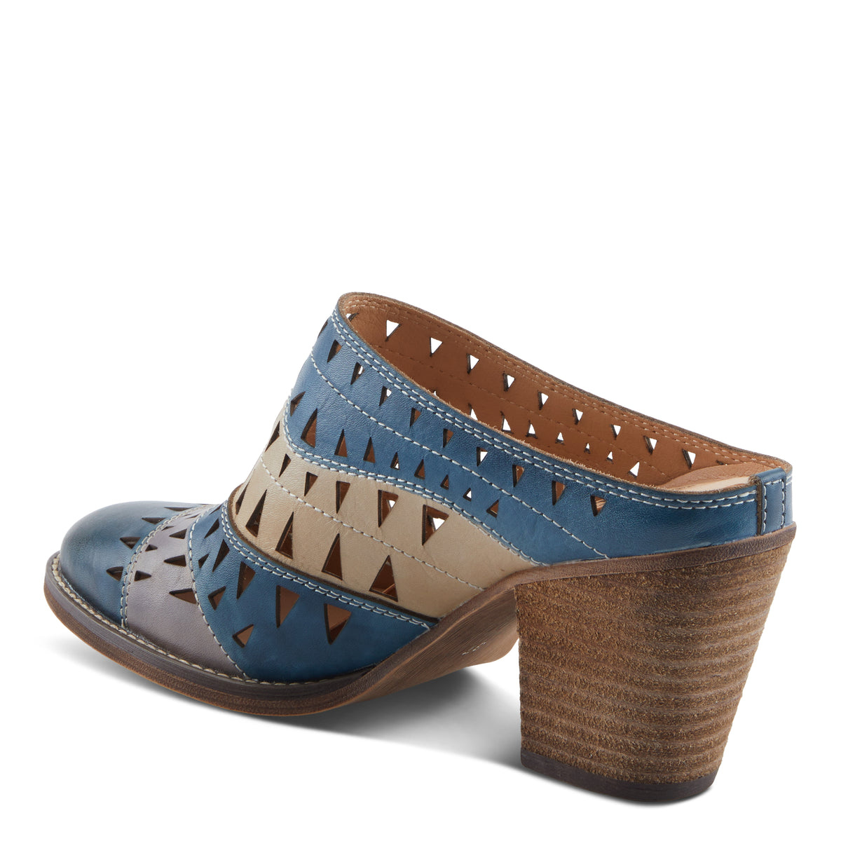 L'Artiste L'ARTISTE FANTASEE SHOES shoe in blue multi with handcrafted leather design