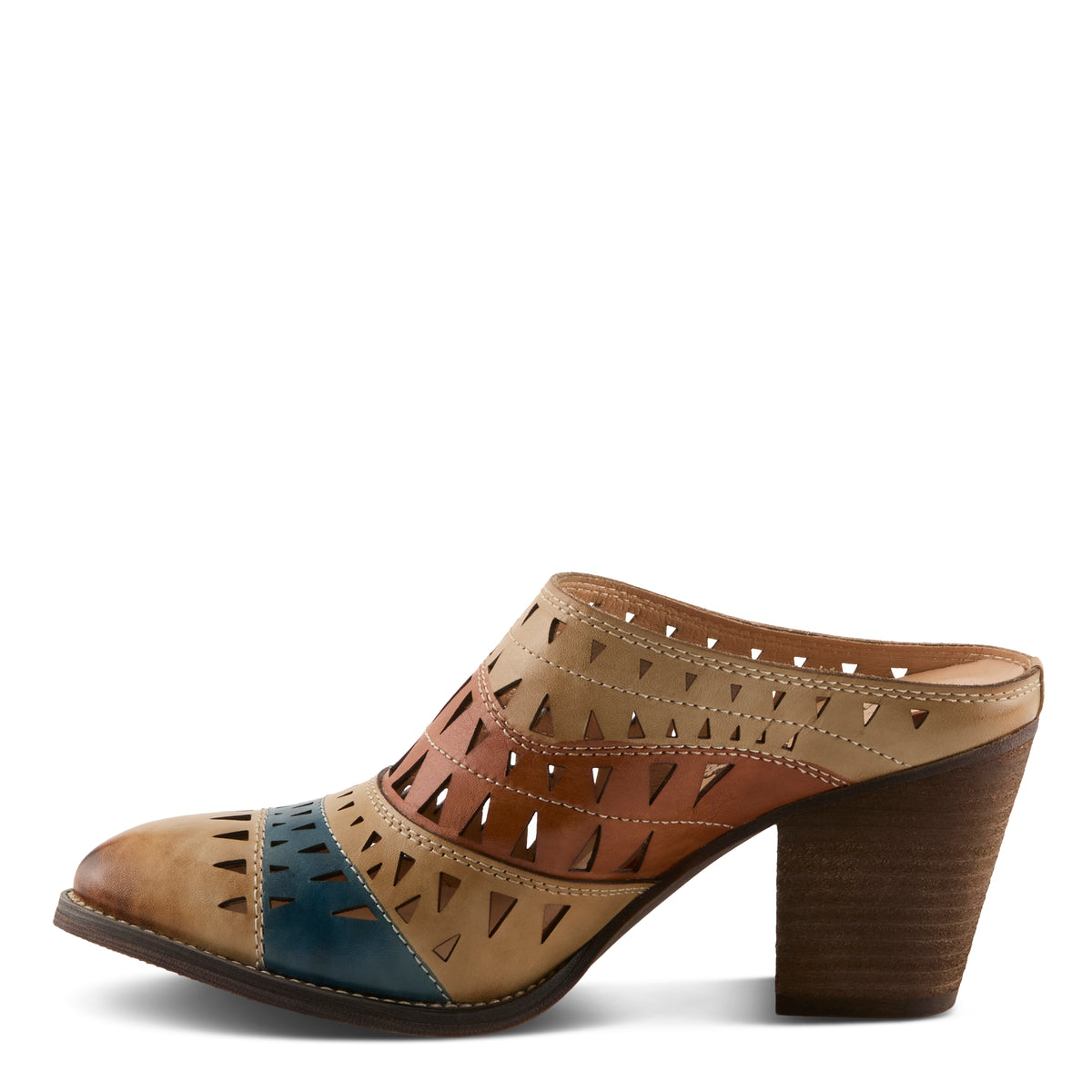 L'Artiste L'ARTISTE FANTASEE SHOES shoe in tan multi with handcrafted leather design