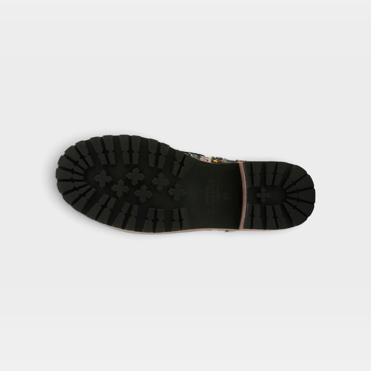 L'Artiste Fantastic booties in Blue Multi, outsole view
