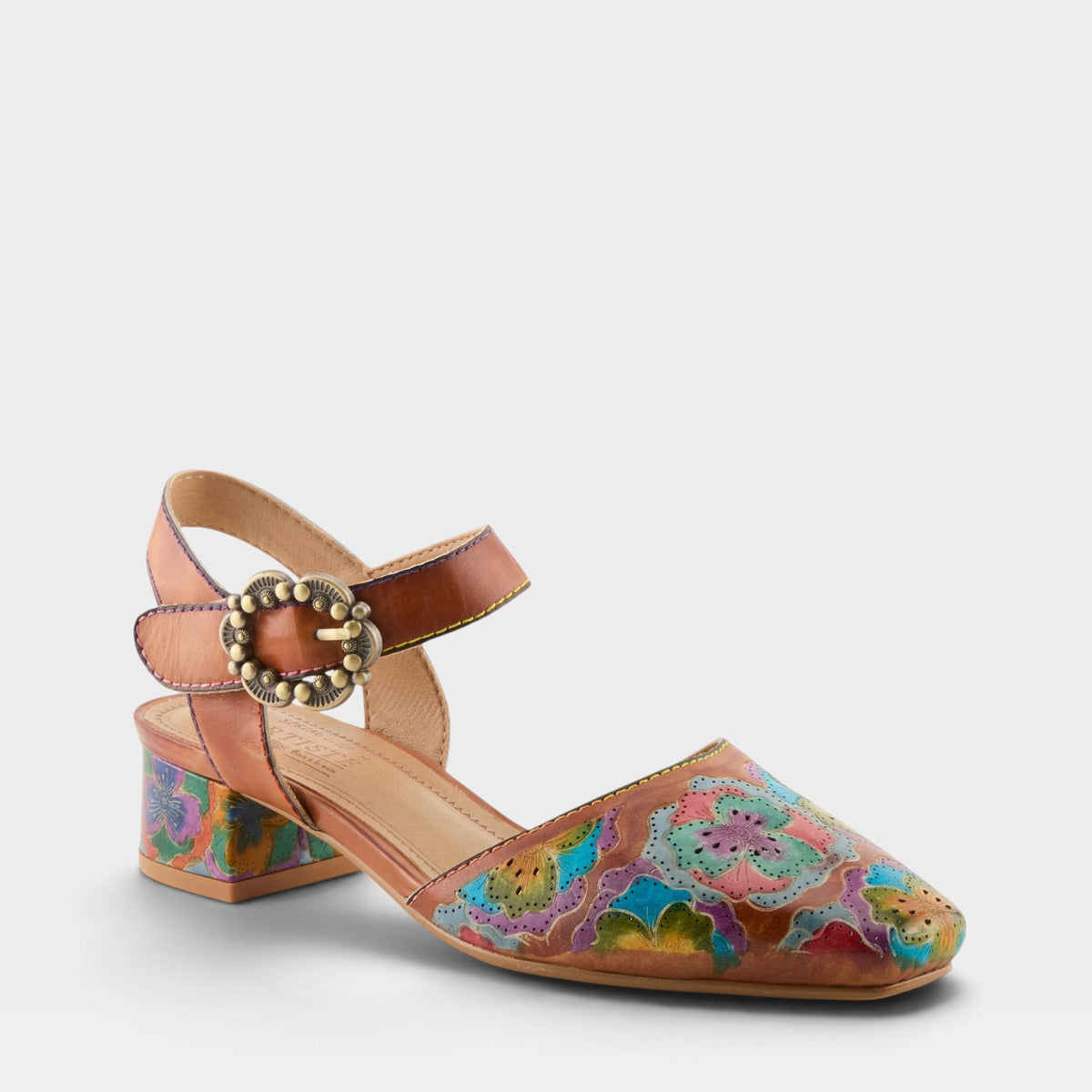L'Artiste FUNFERBIZ SHOES in CAMEL MULTI, front view