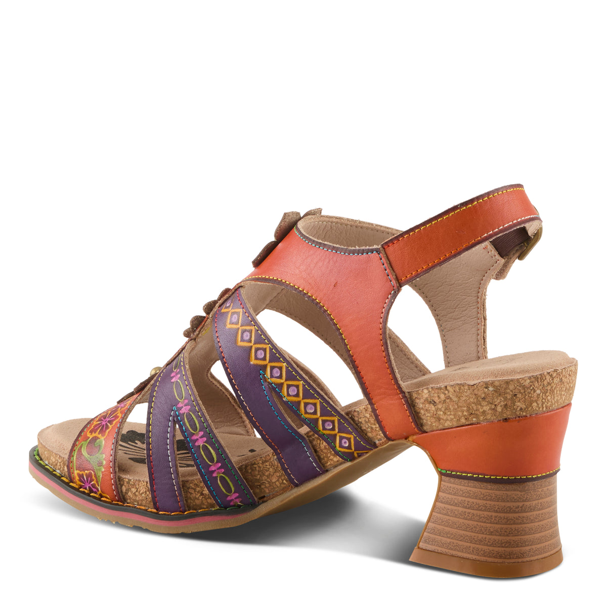 L'Artiste L'ARTISTE GALFRIDAY SANDALS sandal in camel multi with handcrafted leather design