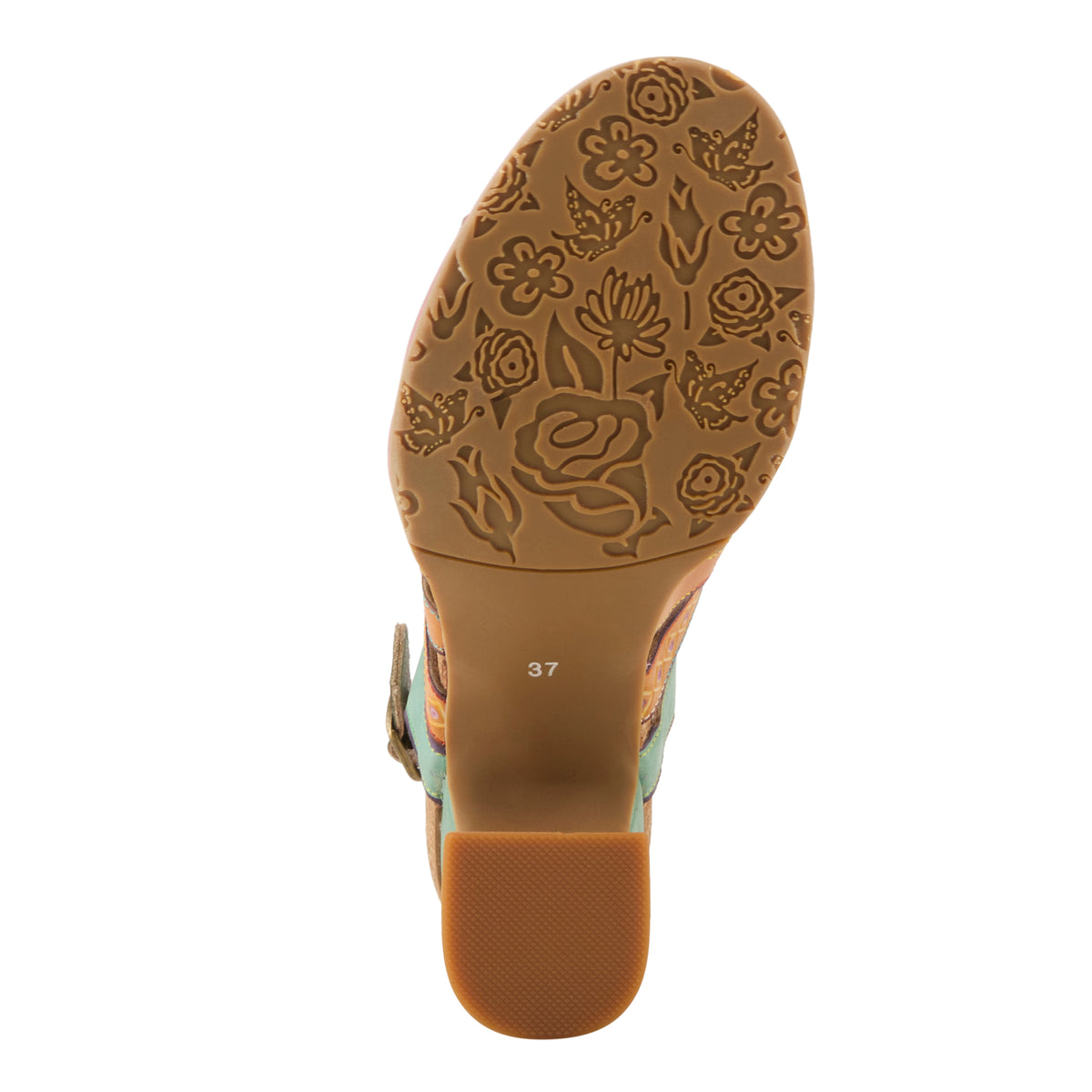 L'Artiste L'ARTISTE GALFRIDAY SANDALS sandal in mint green multi with handcrafted leather design