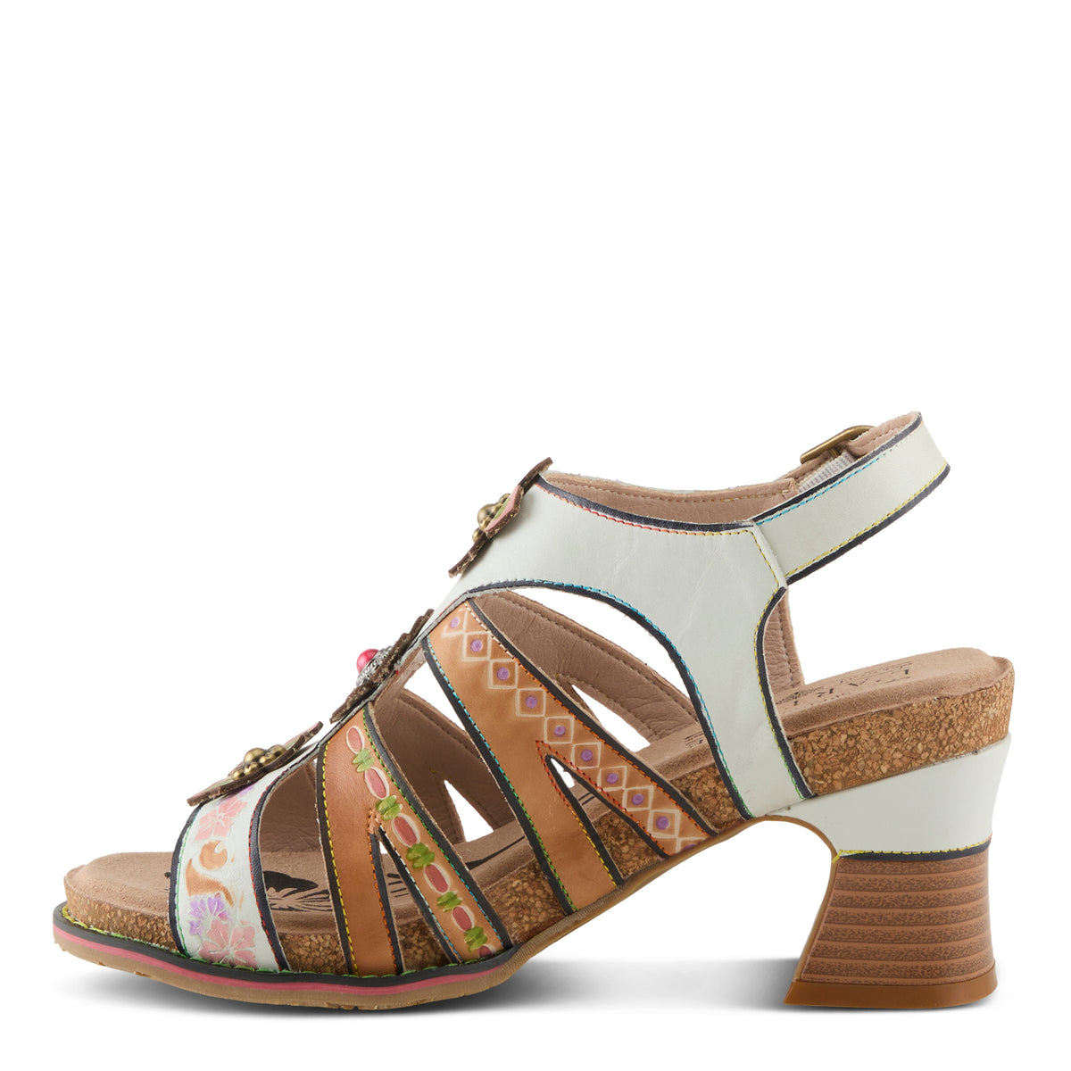 L'Artiste L'ARTISTE GALFRIDAY SANDALS sandal in mint green multi with handcrafted leather design