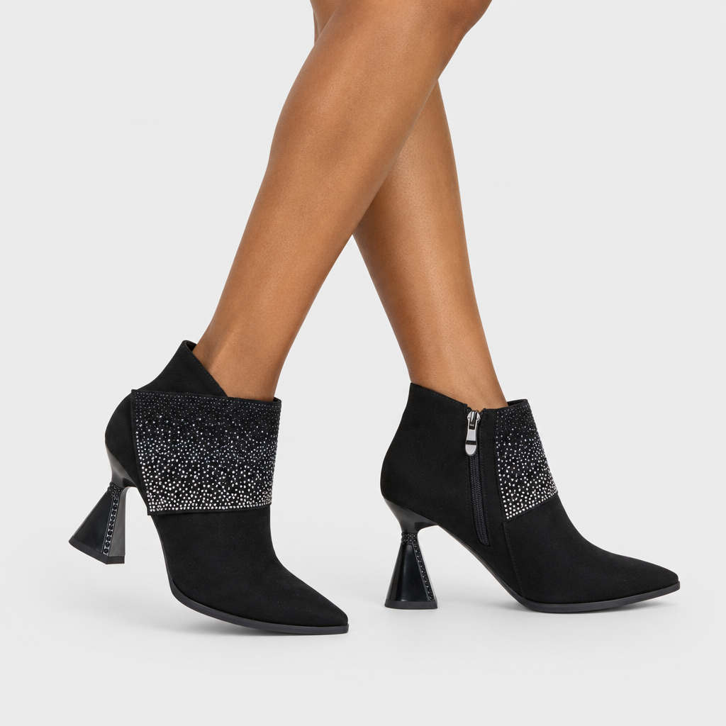 Azura Galore Black Boot - on-foot view