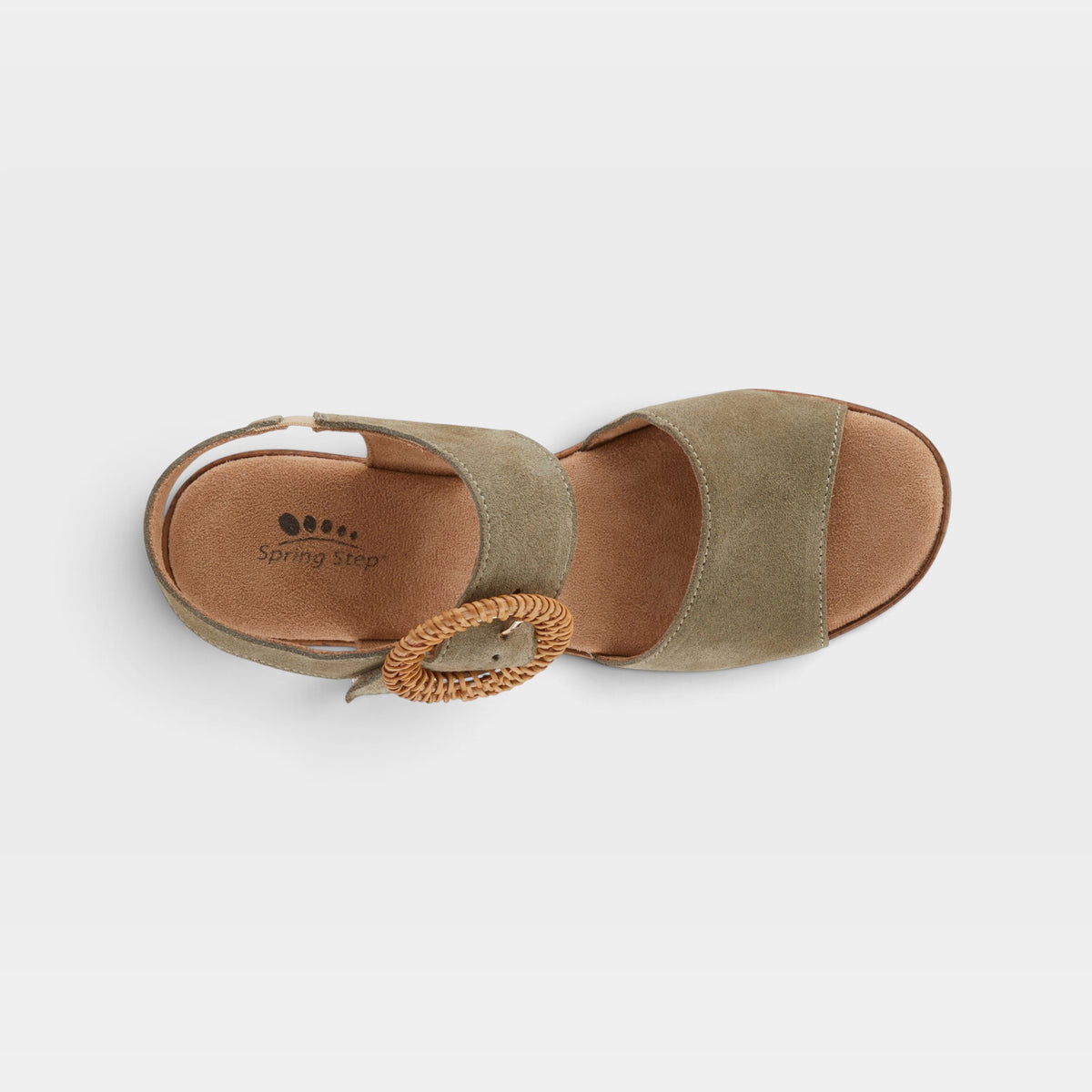 Spring Step Gamona Olive Suede Sandal