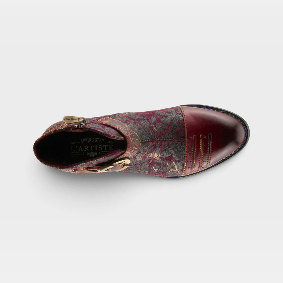 L'Artiste Georgiana boots in Purple Multi, top view