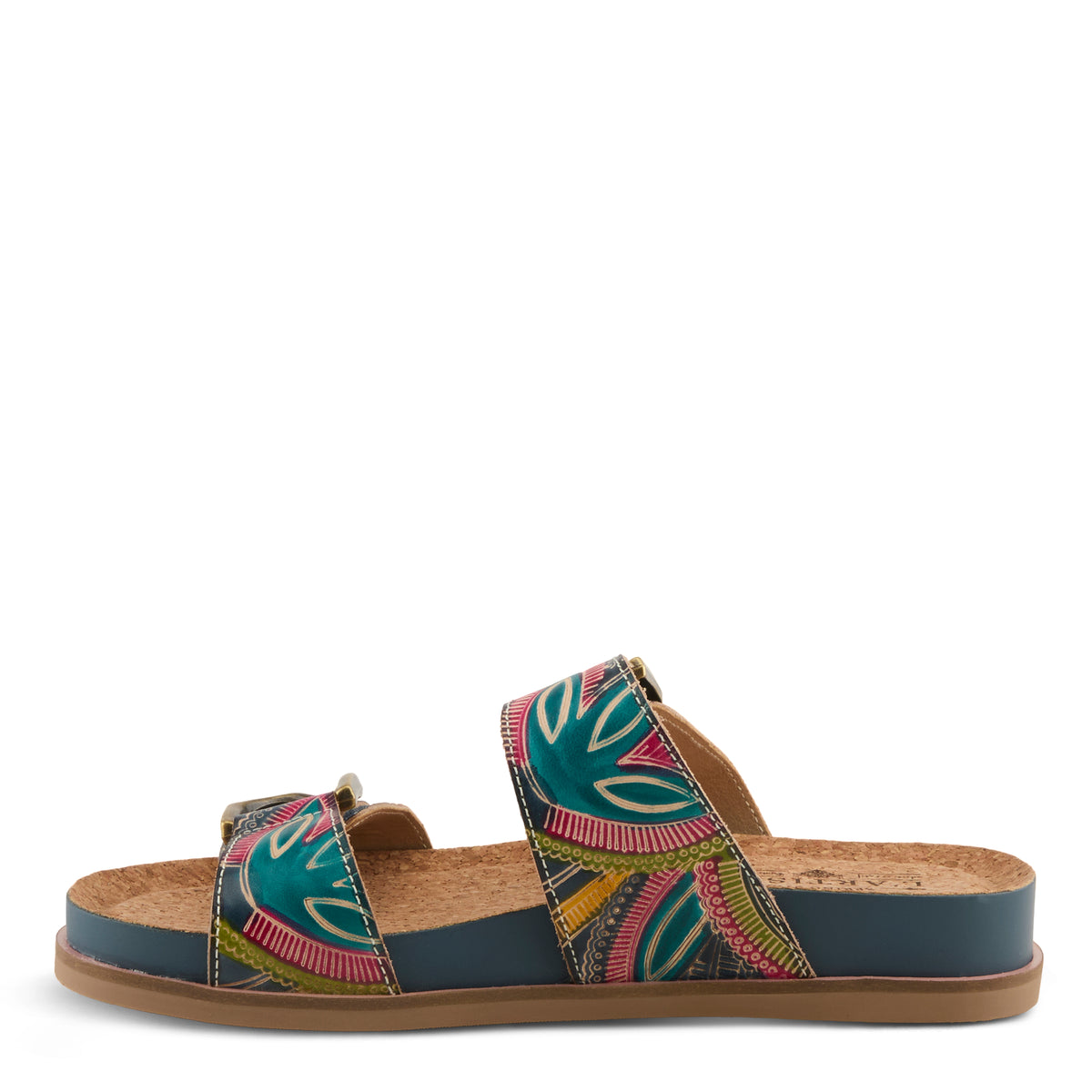 L'Artiste L'ARTISTE GLAZE SANDALS sandal in black multi with handcrafted leather design