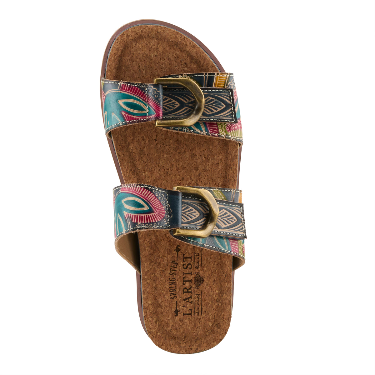 L'Artiste L'ARTISTE GLAZE SANDALS sandal in black multi with handcrafted leather design