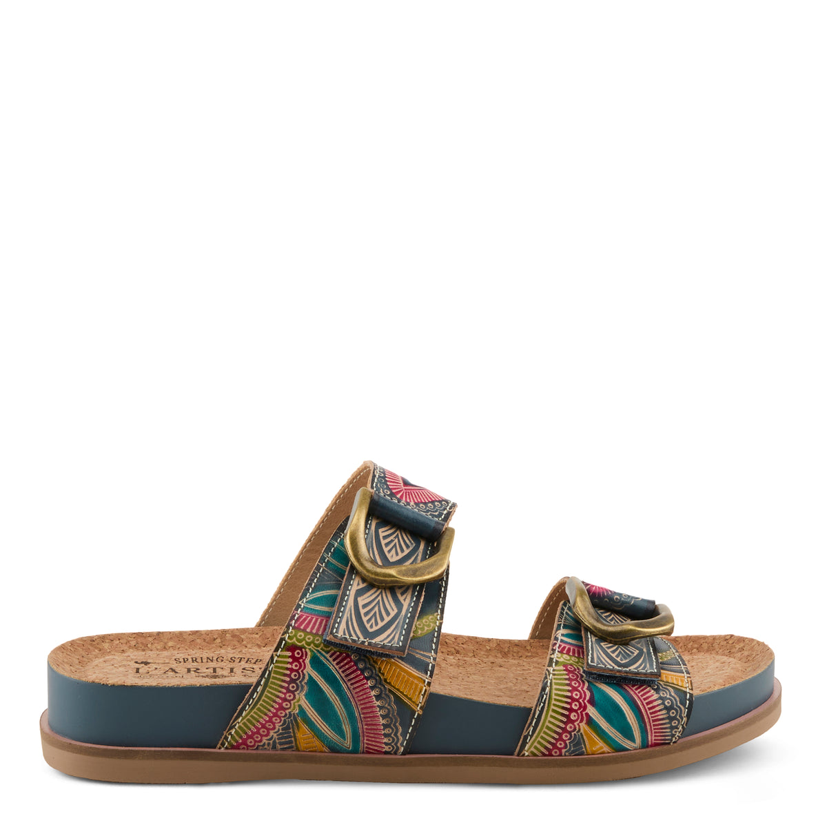 L'Artiste L'ARTISTE GLAZE SANDALS sandal in black multi with handcrafted leather design
