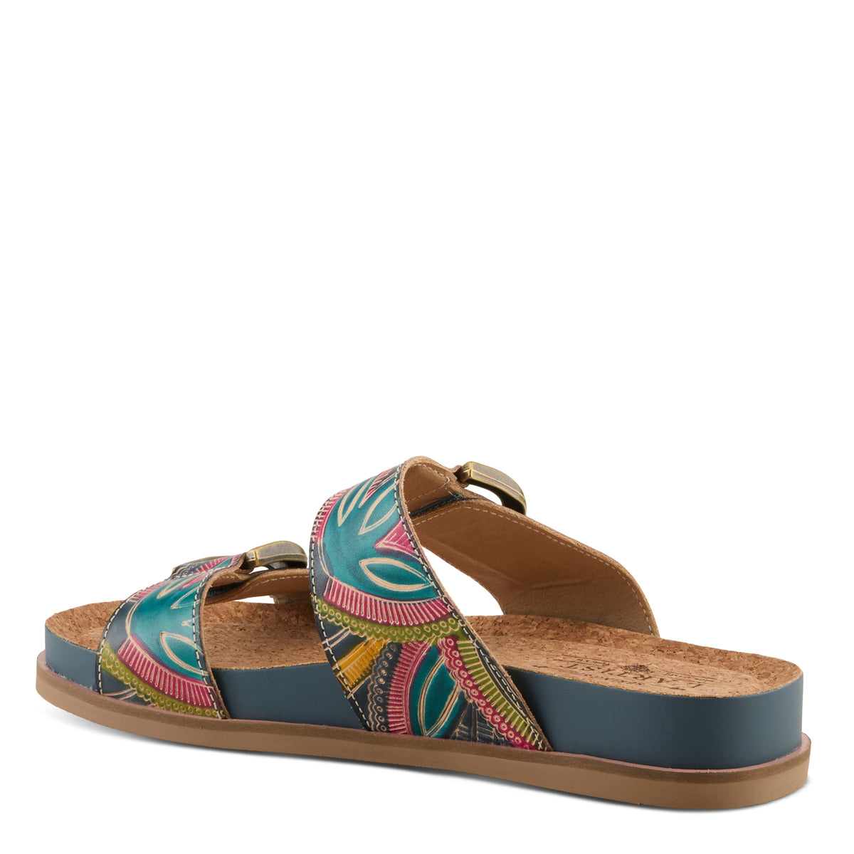 L'Artiste L'ARTISTE GLAZE SANDALS sandal in black multi with handcrafted leather design