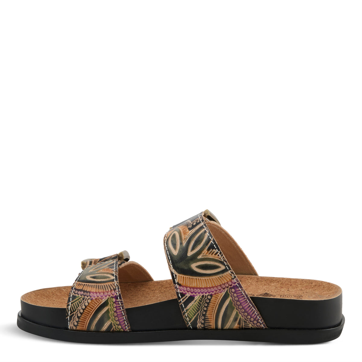 L'Artiste L'ARTISTE GLAZE SANDALS sandal in blue multi with handcrafted leather design