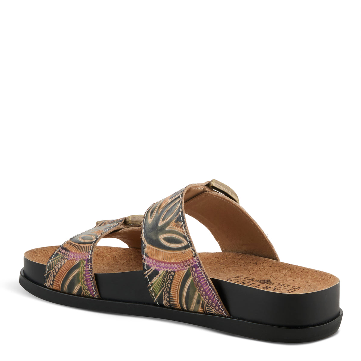 L'Artiste L'ARTISTE GLAZE SANDALS sandal in blue multi with handcrafted leather design