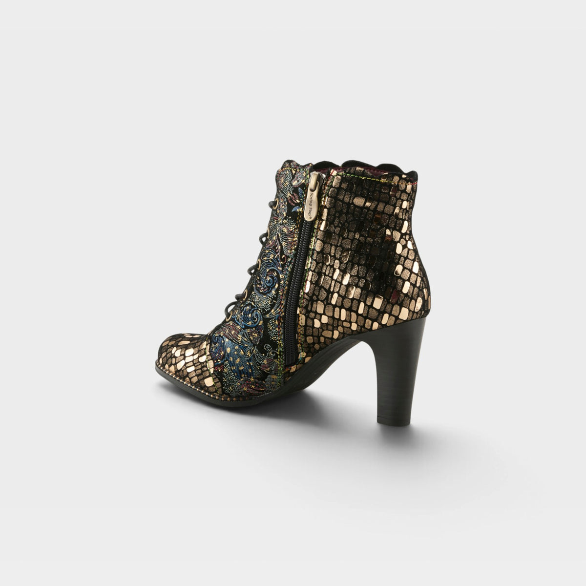 L'Artiste Glitterail boots in Gold Multi, alternate angle view
