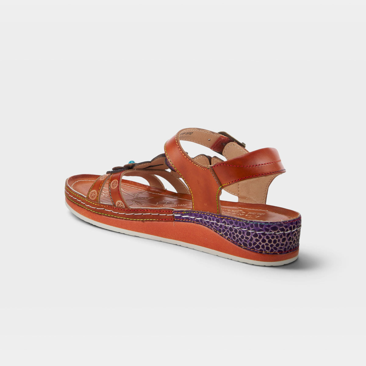 L'Artiste Goodie ankle strap sandal in Camel, alternate angle view