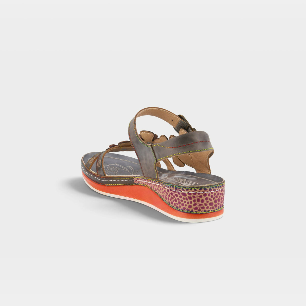 L'Artiste Goodie ankle strap sandal in Grey, alternate angle view