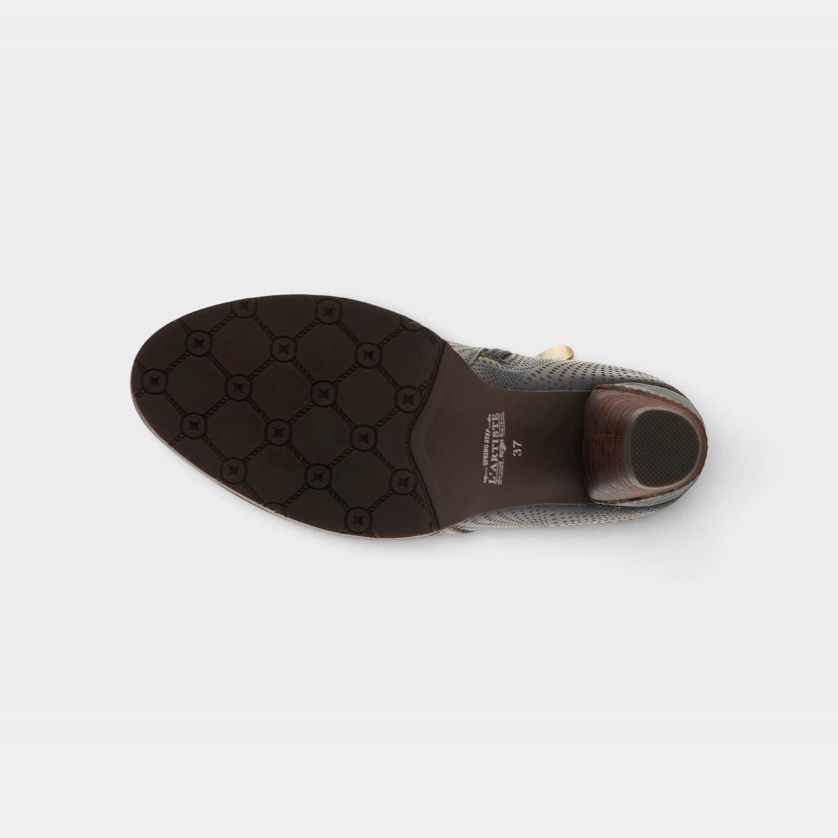 L'Artiste Guevara boots in Navy, outsole view
