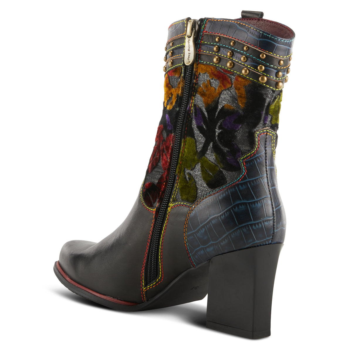 L'Artiste L'ARTISTE HAPPYTIME WESTERN BOOTIE boot in black multi with handcrafted leather design
