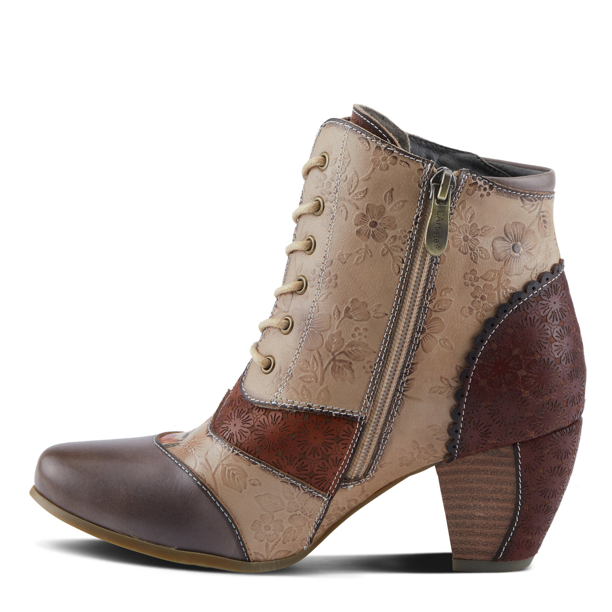 L'Artiste L'ARTISTE HIADELVICE BOOTS boot in grey multi with handcrafted leather design