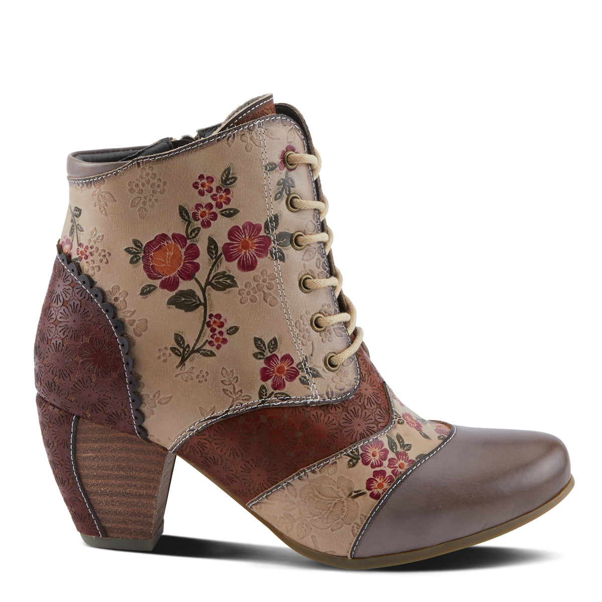 L'Artiste L'ARTISTE HIADELVICE BOOTS boot in grey multi with handcrafted leather design