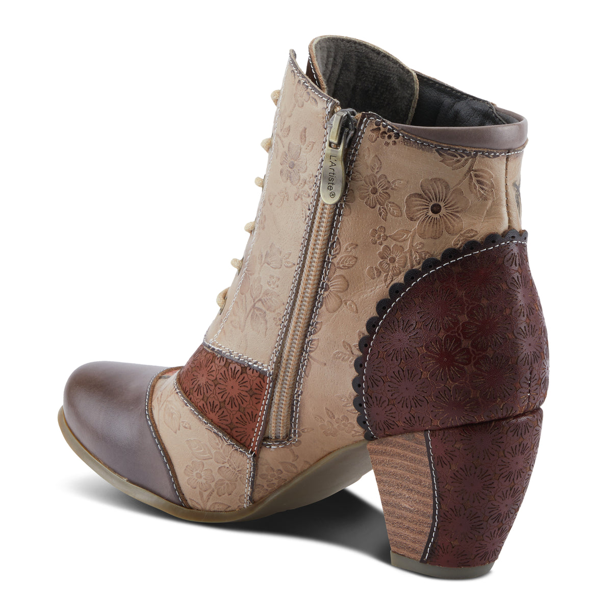 L'Artiste L'ARTISTE HIADELVICE BOOTS boot in grey multi with handcrafted leather design