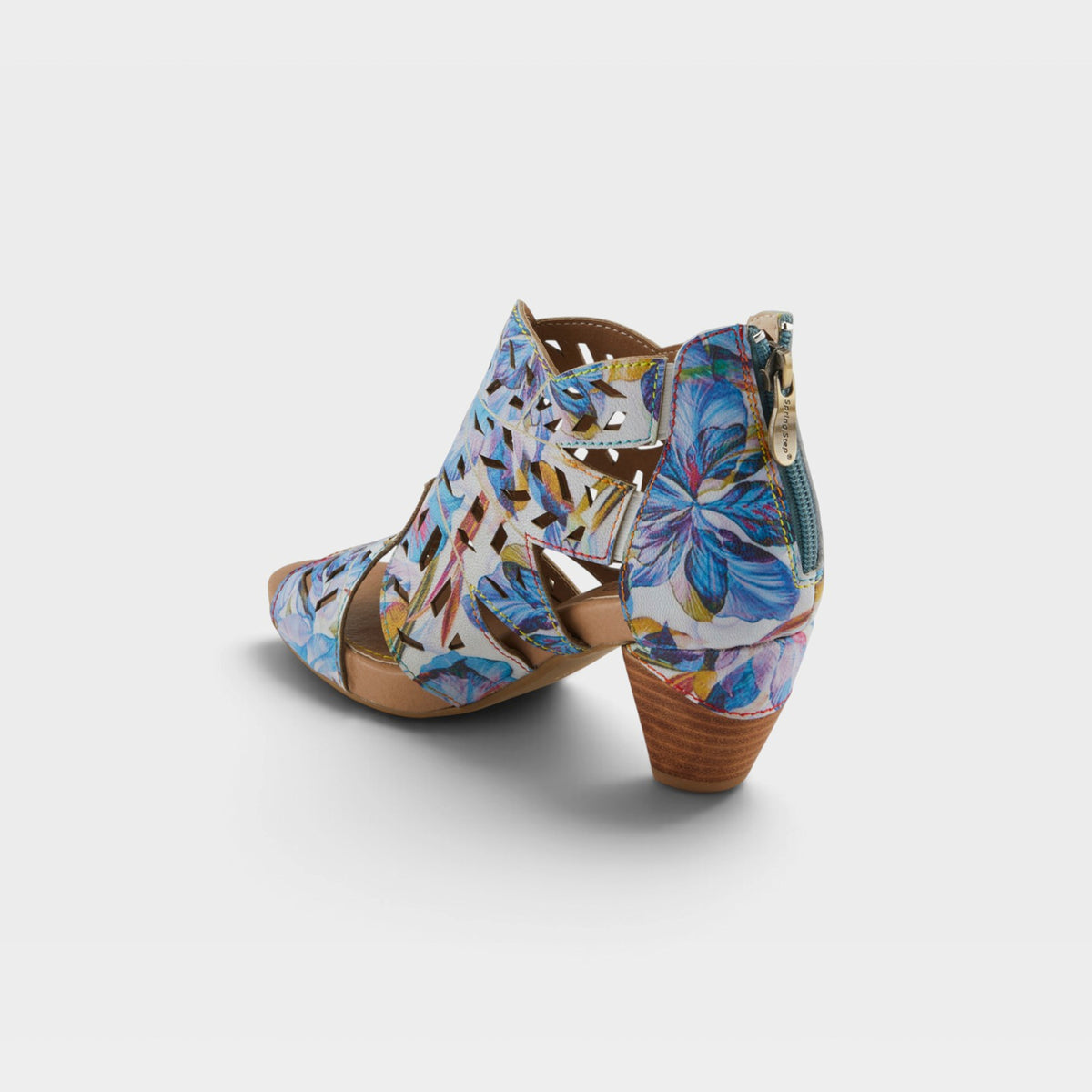 L'Artiste Icon-Fleur sandals in Blue Multi, alternate angle view