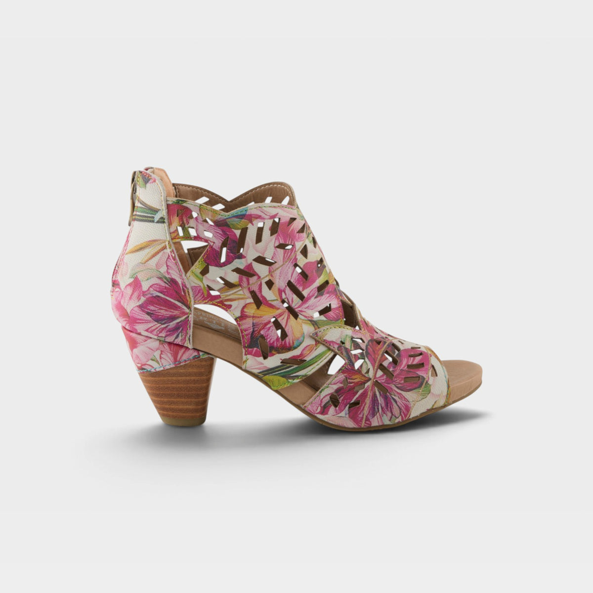 L'Artiste Icon-Fleur sandals in Red Multi, hero view