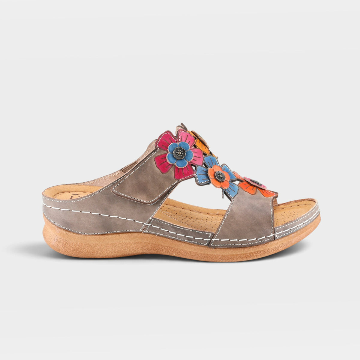 L'Artiste Izna slide sandals in Grey Multi, hero view