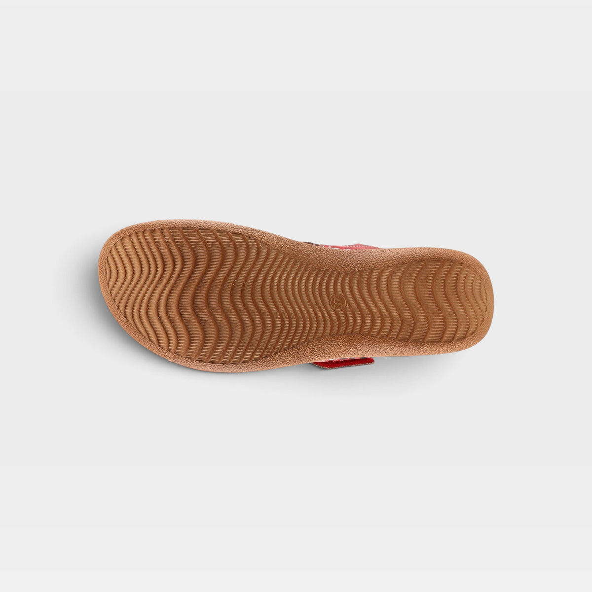 L'Artiste Izna slide sandals in Red Multi, outsole view