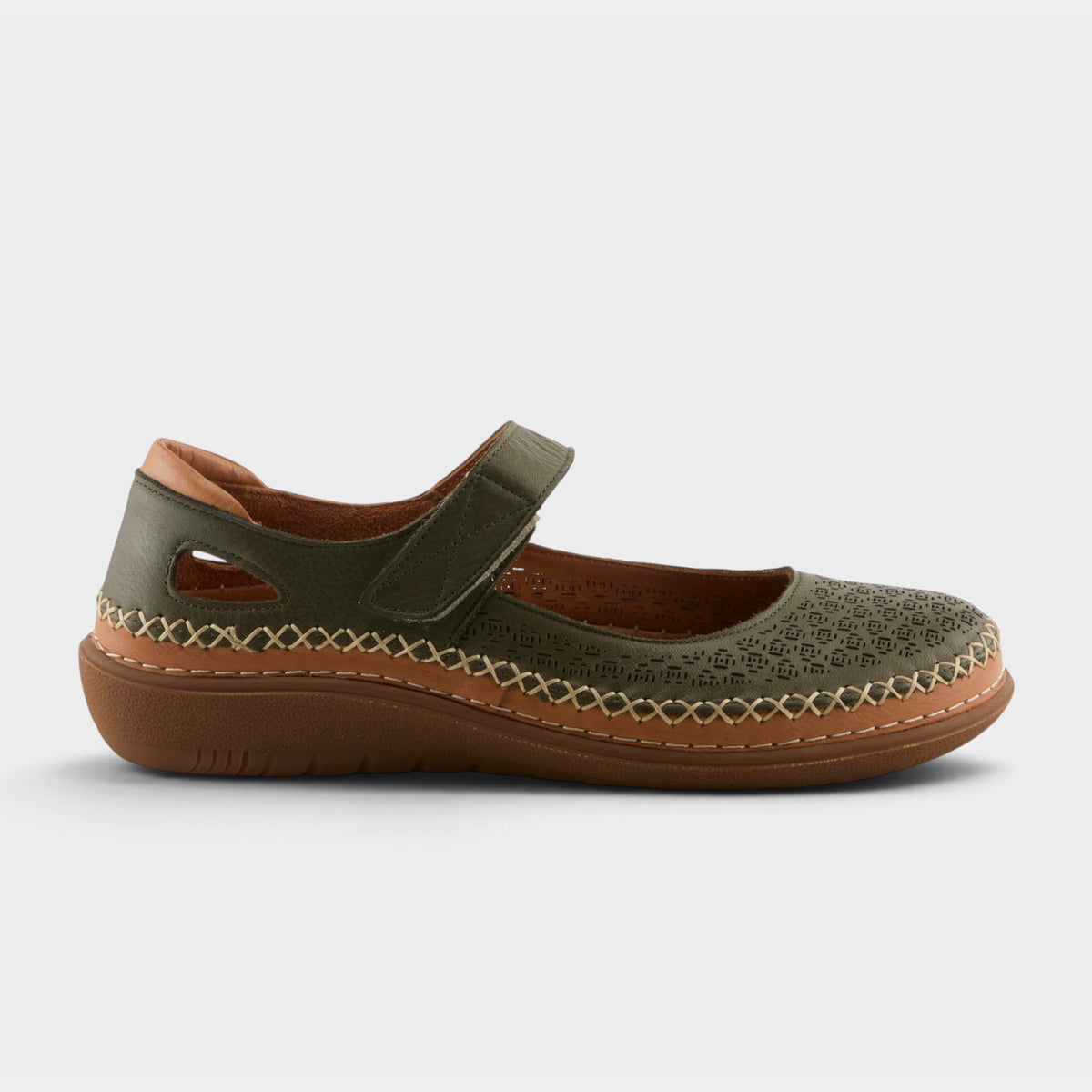 Spring Step Janah Dark Olive Casual Shoe