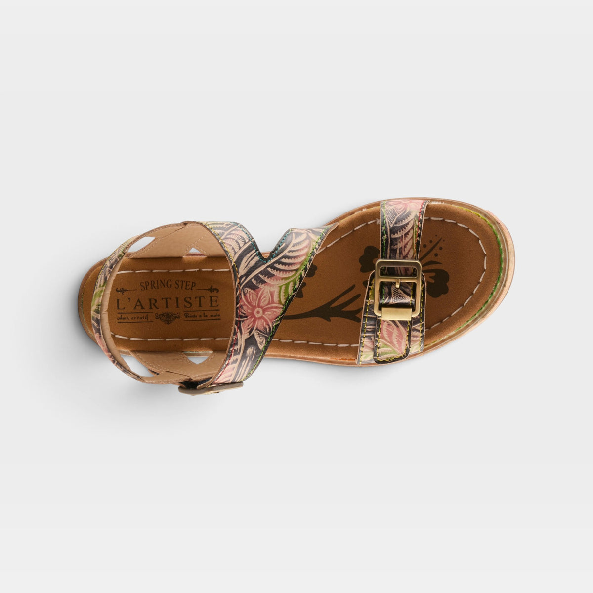 L'Artiste Jess sandals in Navy Multi, top view