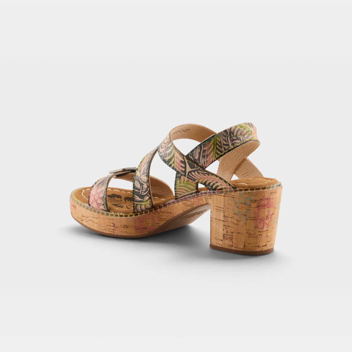 L'Artiste Jess sandals in Navy Multi, alternate angle view