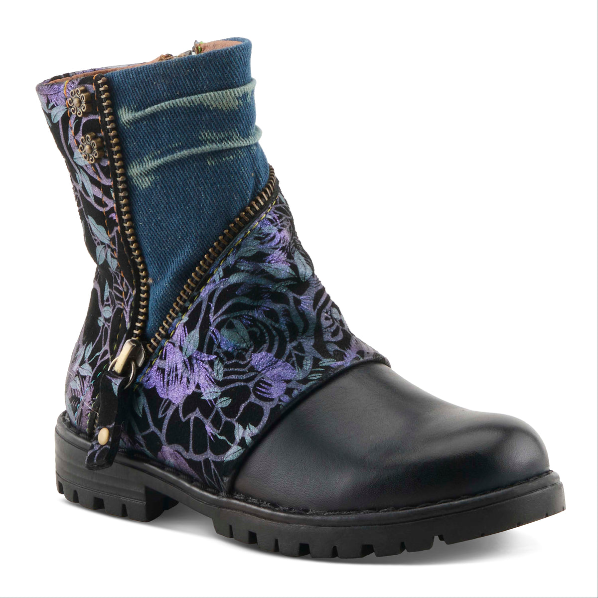L'Artiste L'ARTISTE K-AVRILROSE KIDS BOOT boot in blue multi with handcrafted leather design