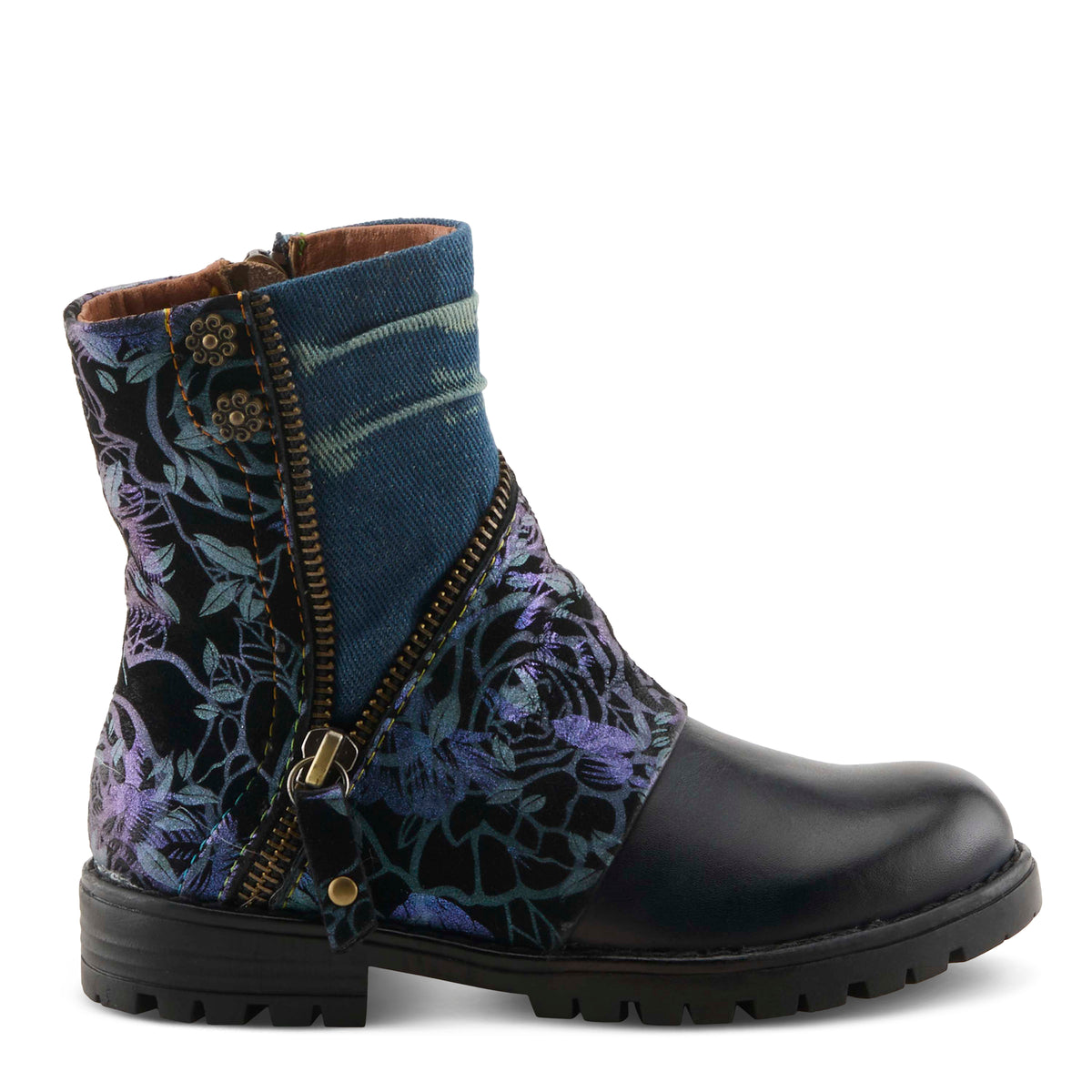 L'Artiste L'ARTISTE K-AVRILROSE KIDS BOOT boot in blue multi with handcrafted leather design