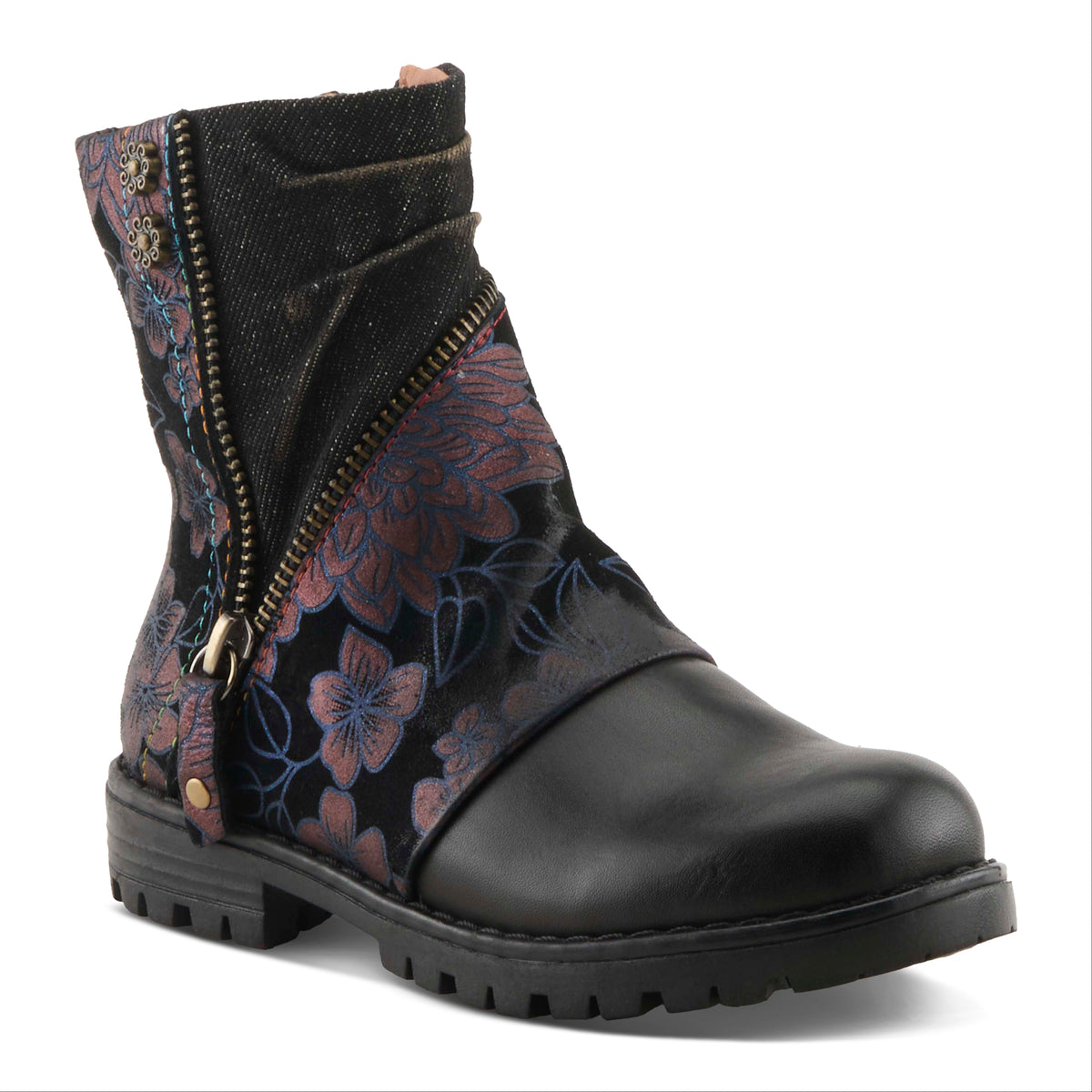 L'Artiste L'ARTISTE K-AVRILROSE KIDS BOOT boot in blue multi with handcrafted leather design