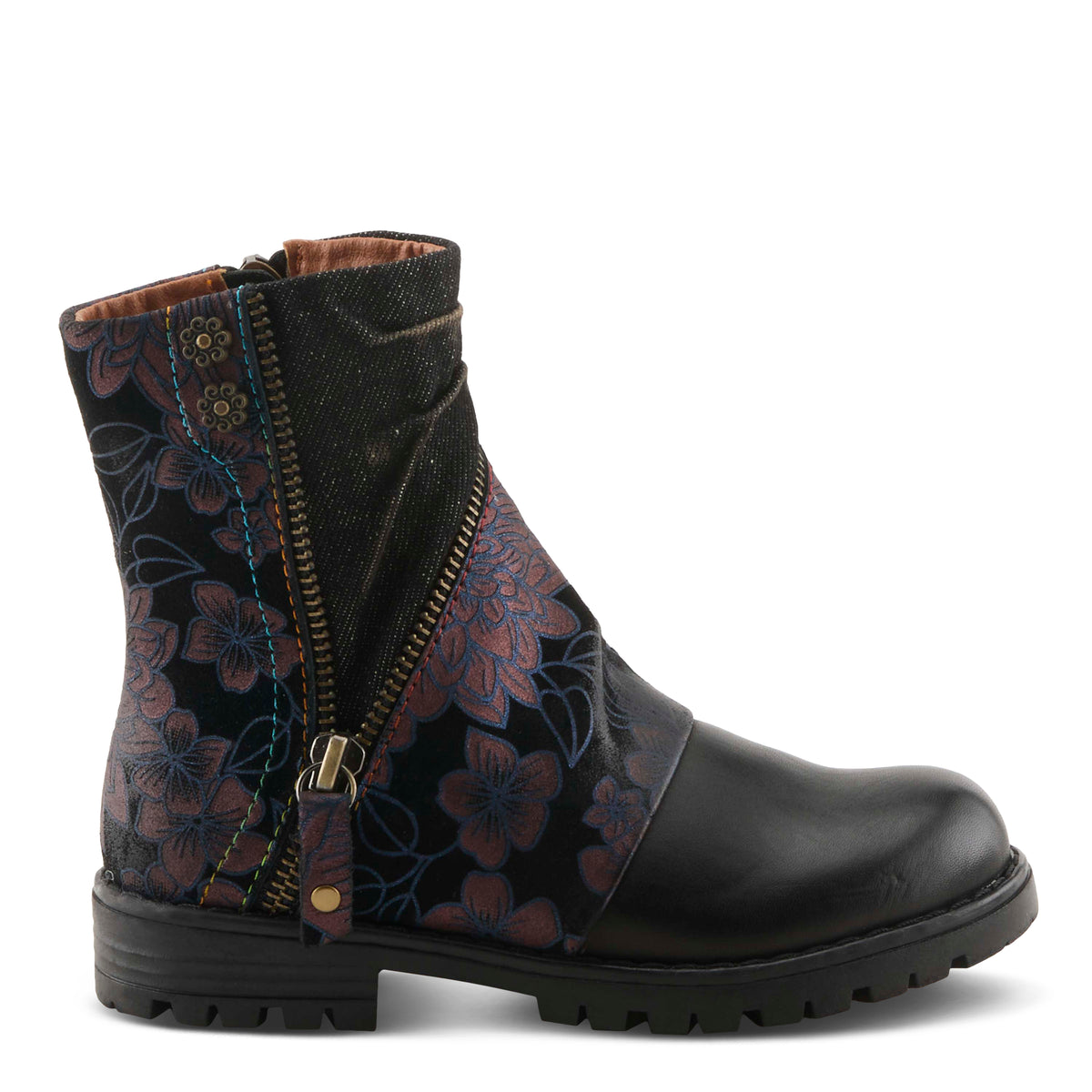 L'Artiste L'ARTISTE K-AVRILROSE KIDS BOOT boot in black multi with handcrafted leather design