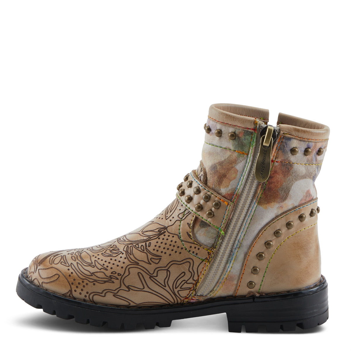 L'Artiste L'ARTISTE K-BRANCHE KIDS BOOT boot in beige multi with handcrafted leather design