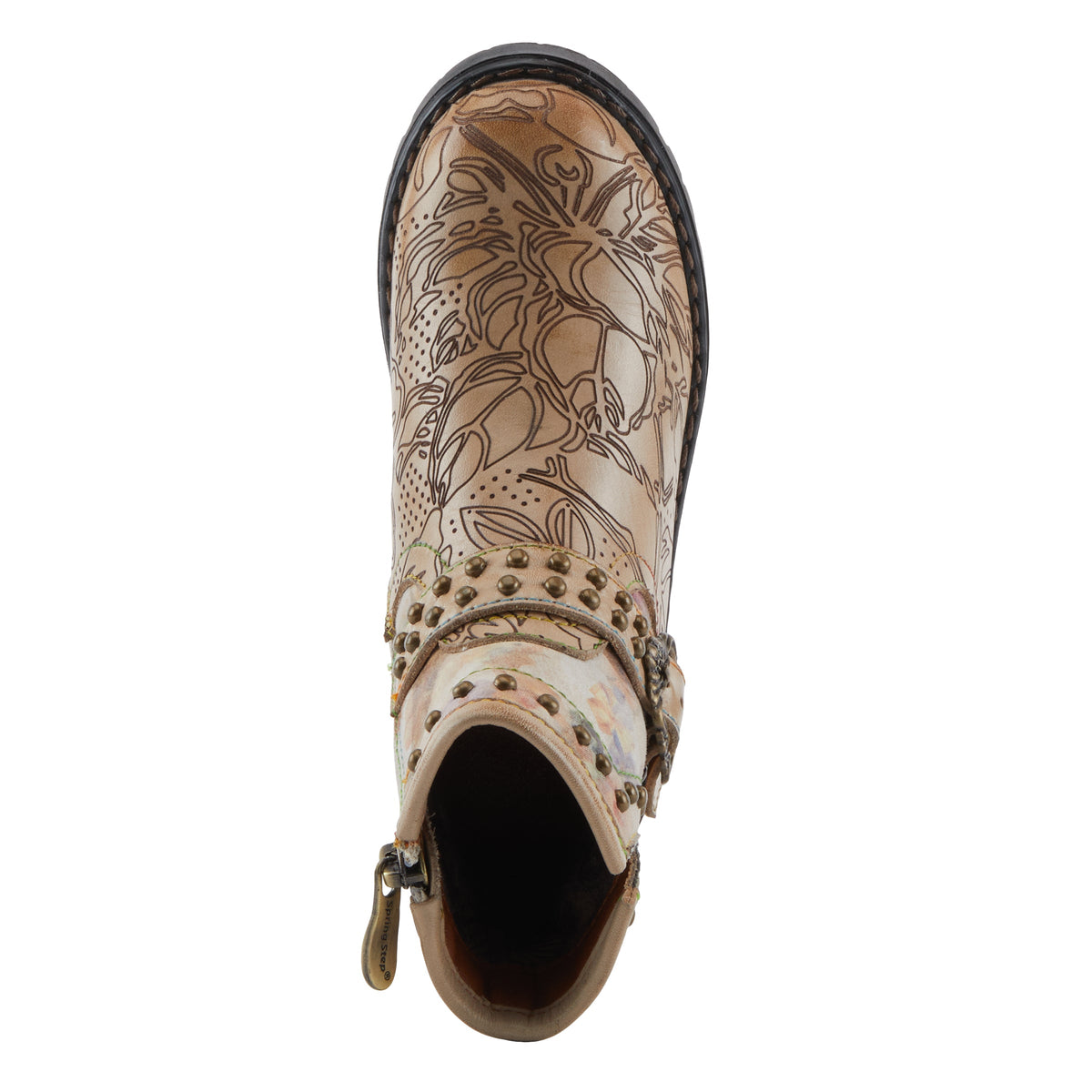 L'Artiste L'ARTISTE K-BRANCHE KIDS BOOT boot in beige multi with handcrafted leather design