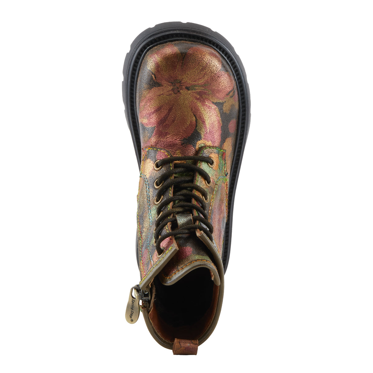 L'Artiste L'ARTISTE K-FLEURILLA KIDS BOOT boot in olive multi with handcrafted leather design