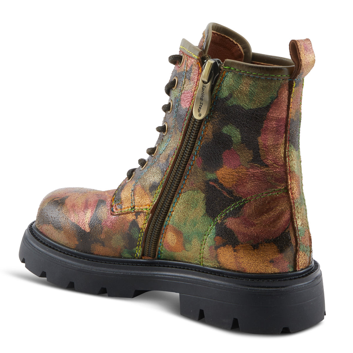 L'Artiste L'ARTISTE K-FLEURILLA KIDS BOOT boot in olive multi with handcrafted leather design