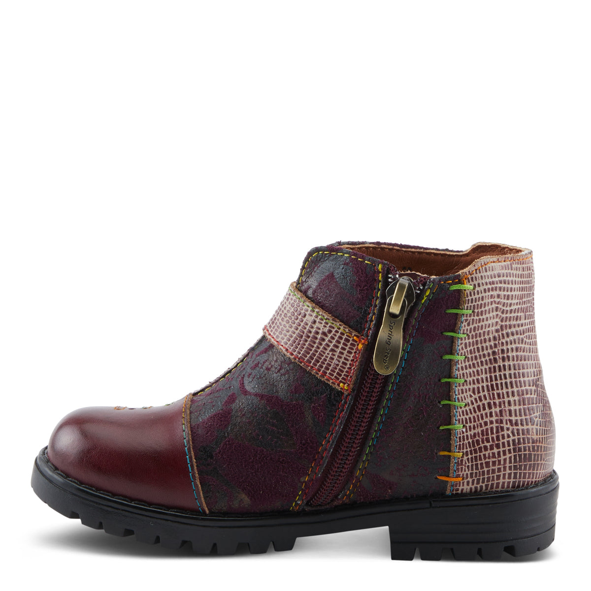 L'Artiste L'ARTISTE K-GEORGIE KIDS BOOT boot in bordeaux multi with handcrafted leather design