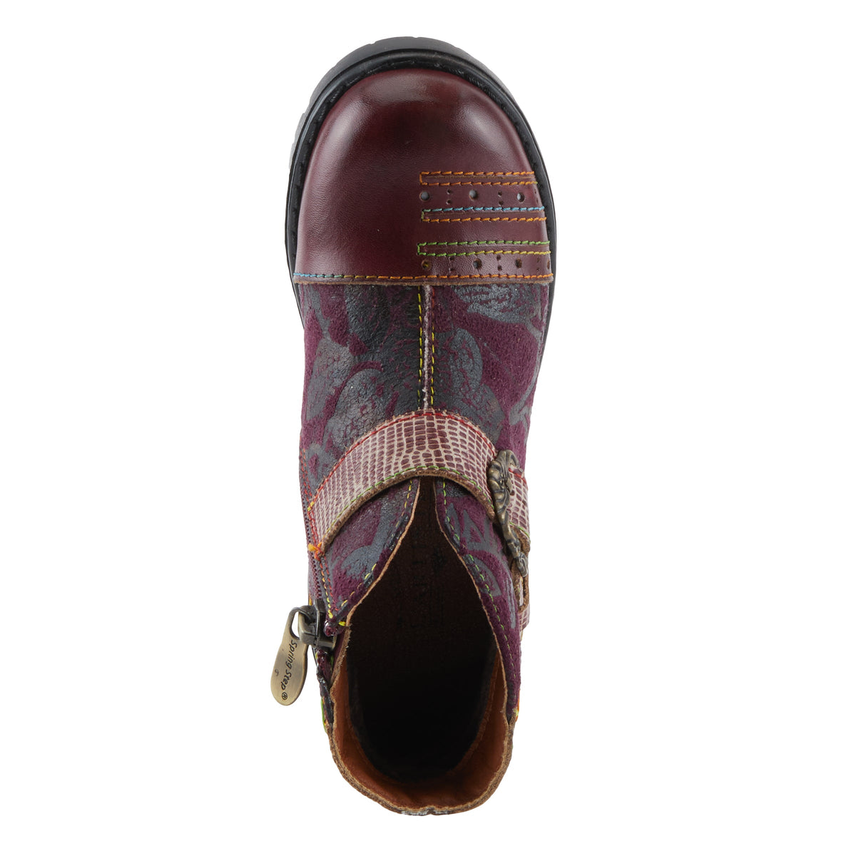 L'Artiste L'ARTISTE K-GEORGIE KIDS BOOT boot in bordeaux multi with handcrafted leather design