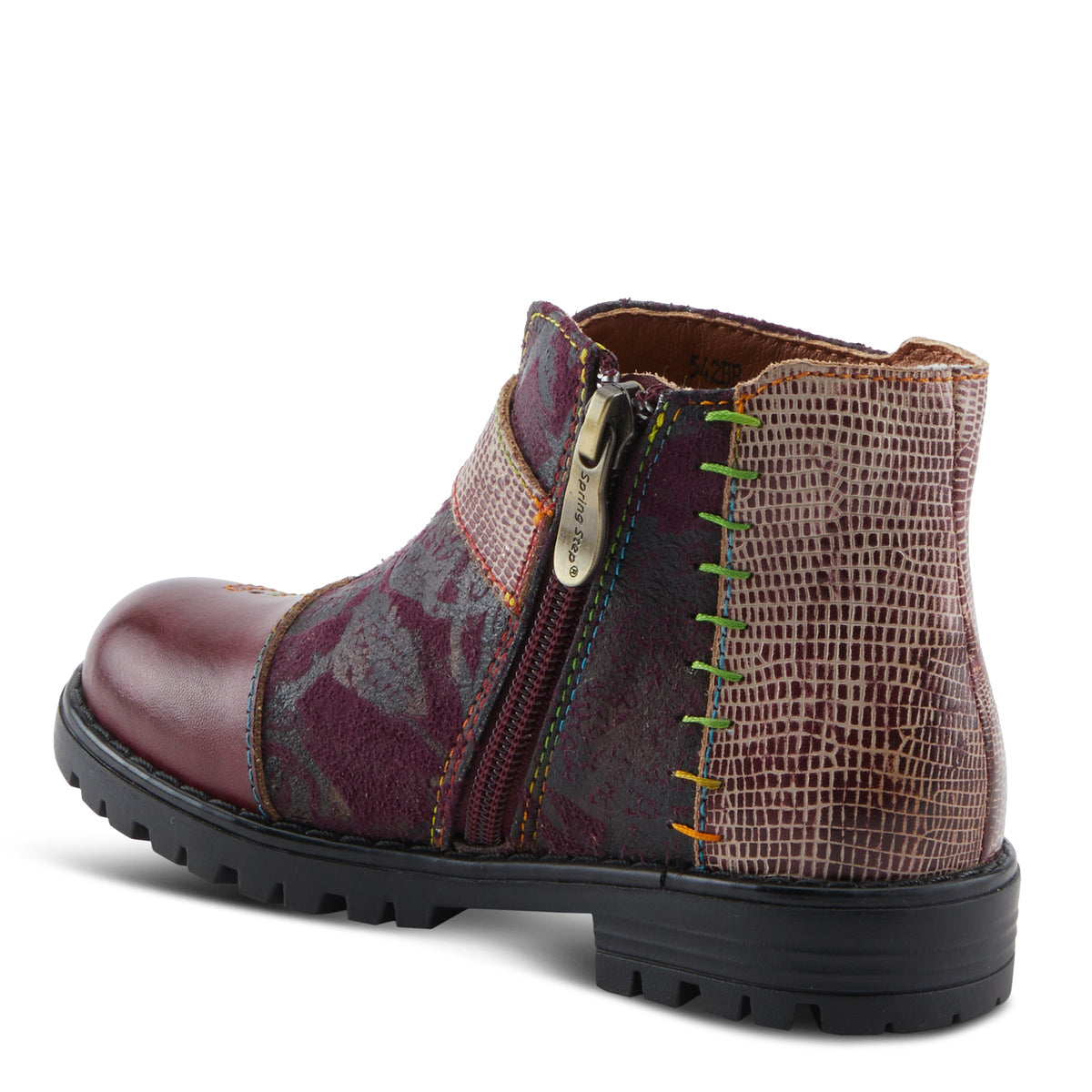 L'Artiste L'ARTISTE K-GEORGIE KIDS BOOT boot in bordeaux multi with handcrafted leather design