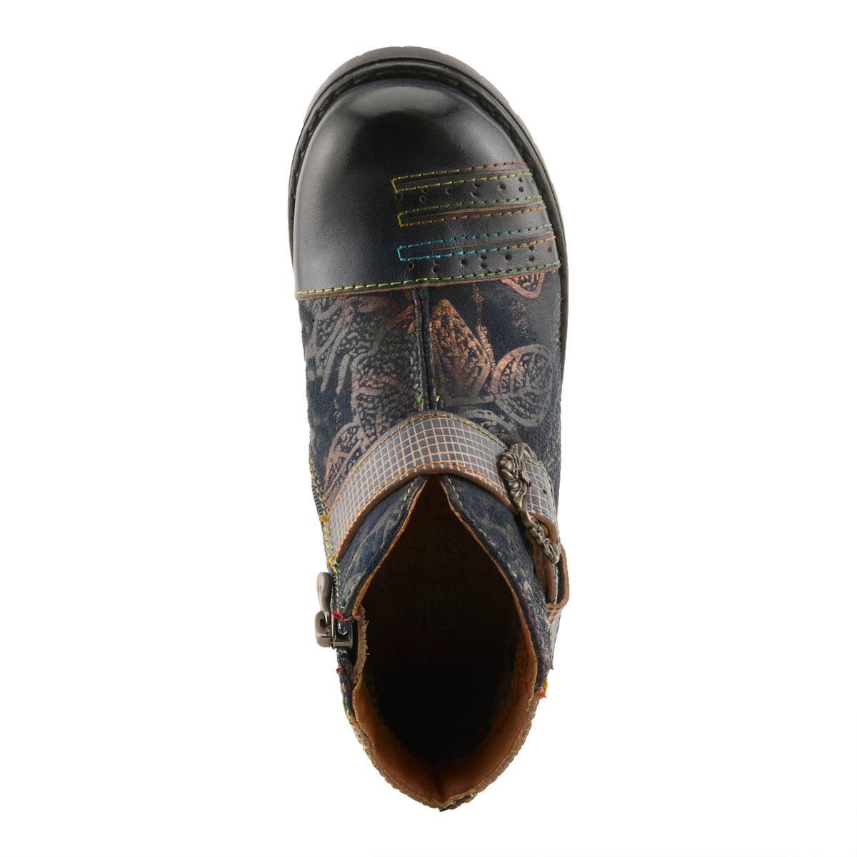 L'Artiste L'ARTISTE K-GEORGIE KIDS BOOT boot in bordeaux multi with handcrafted leather design