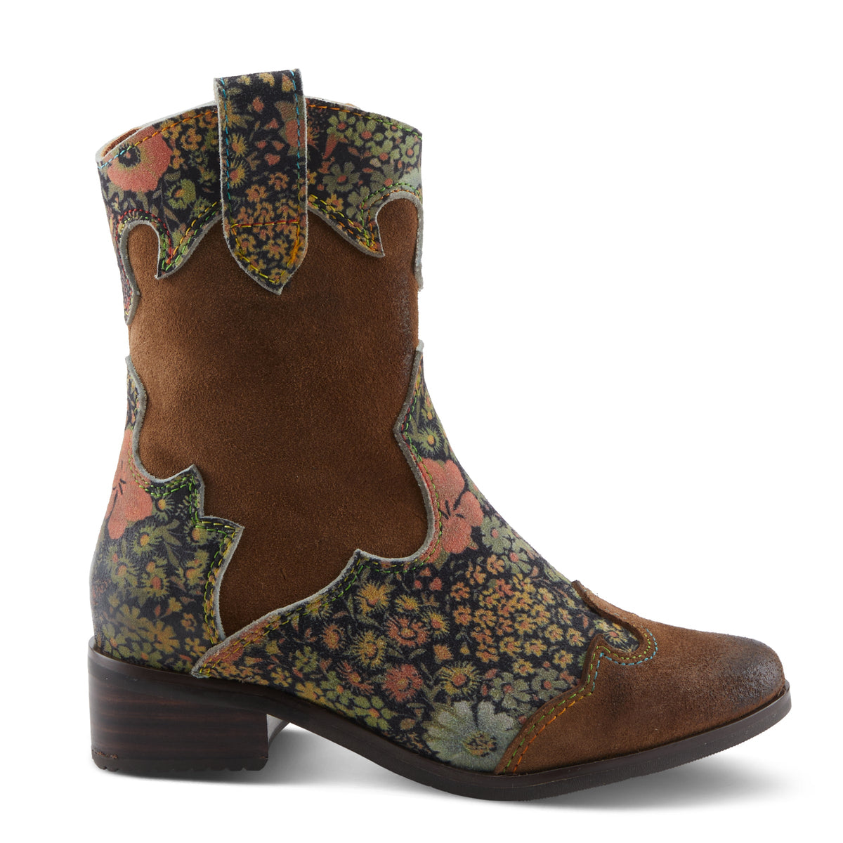 L'Artiste L'ARTISTE K-LADYLUCK KIDS BOOT boot in tan multi with handcrafted leather design