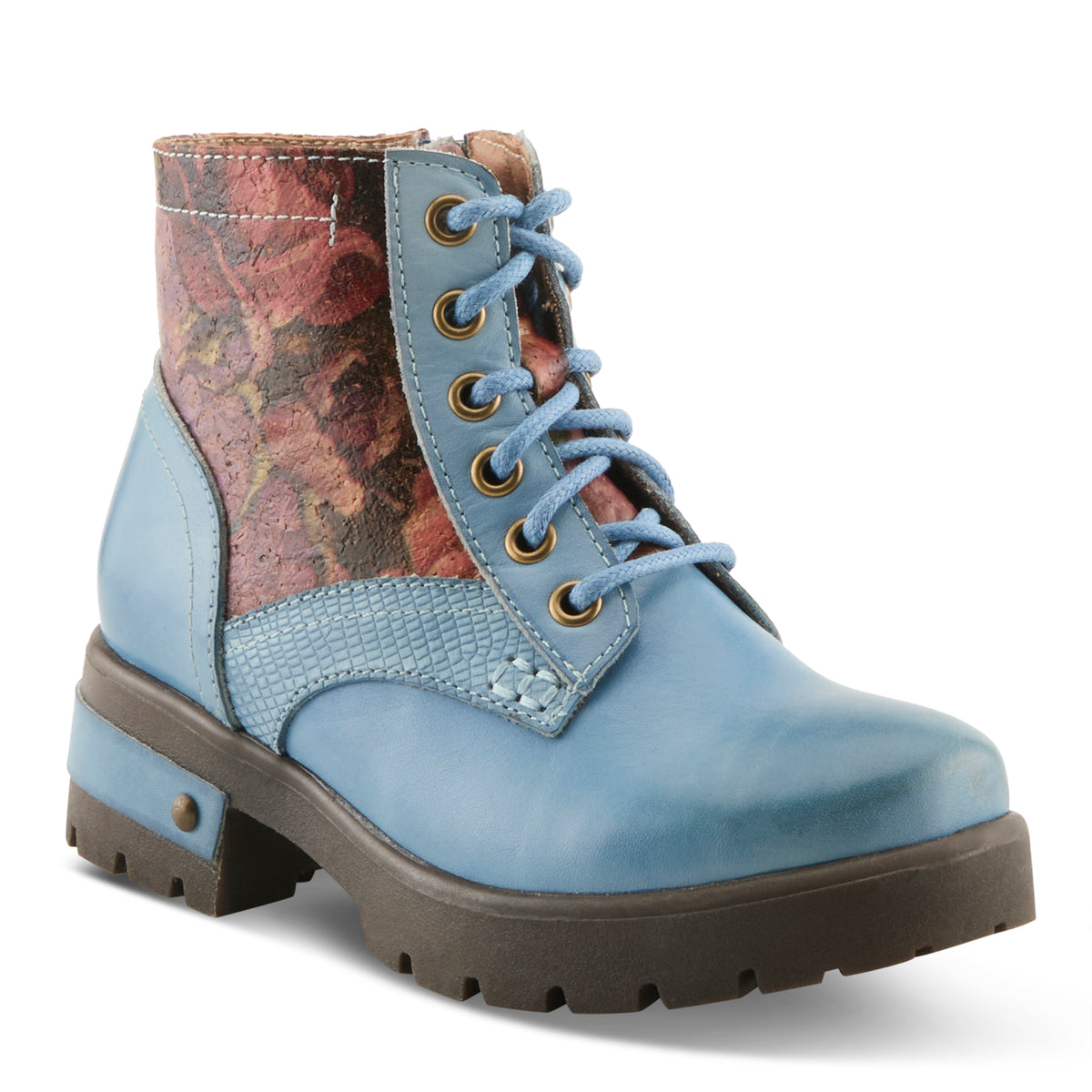 L'Artiste L'ARTISTE K-MARTY-PARTY KIDS BOOT boot in blue multi with handcrafted leather design