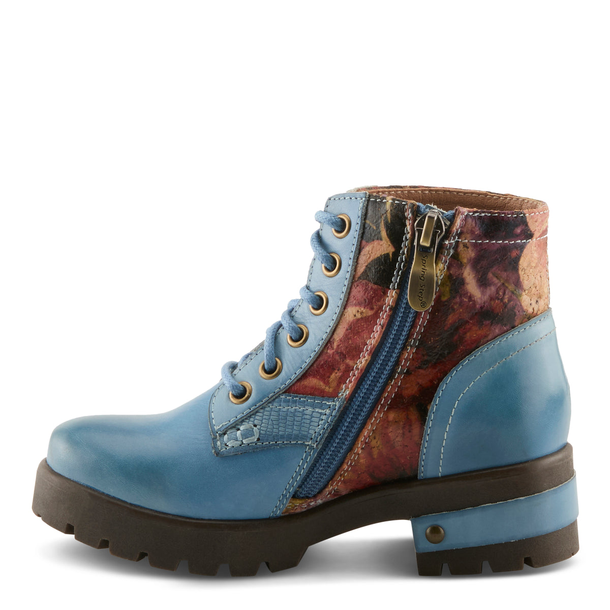L'Artiste L'ARTISTE K-MARTY-PARTY KIDS BOOT boot in blue multi with handcrafted leather design