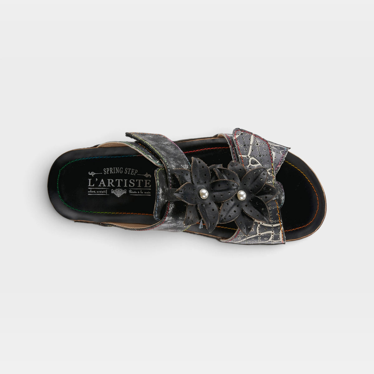 L'Artiste Karina sandals in Black, top view