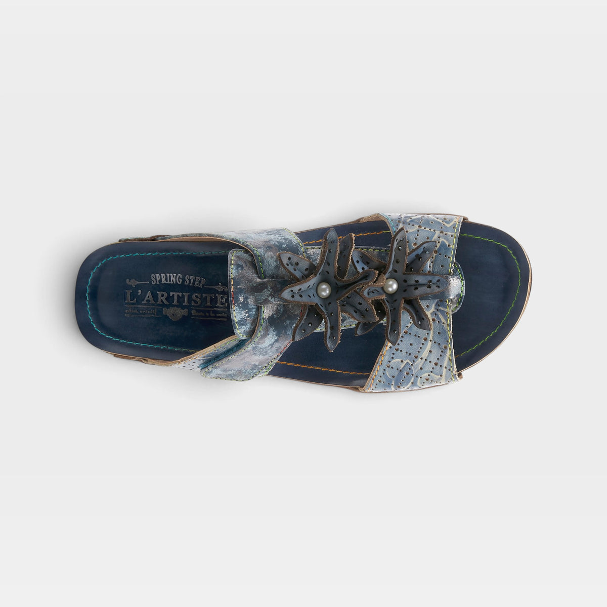 L'Artiste Karina sandals in Blue, top view