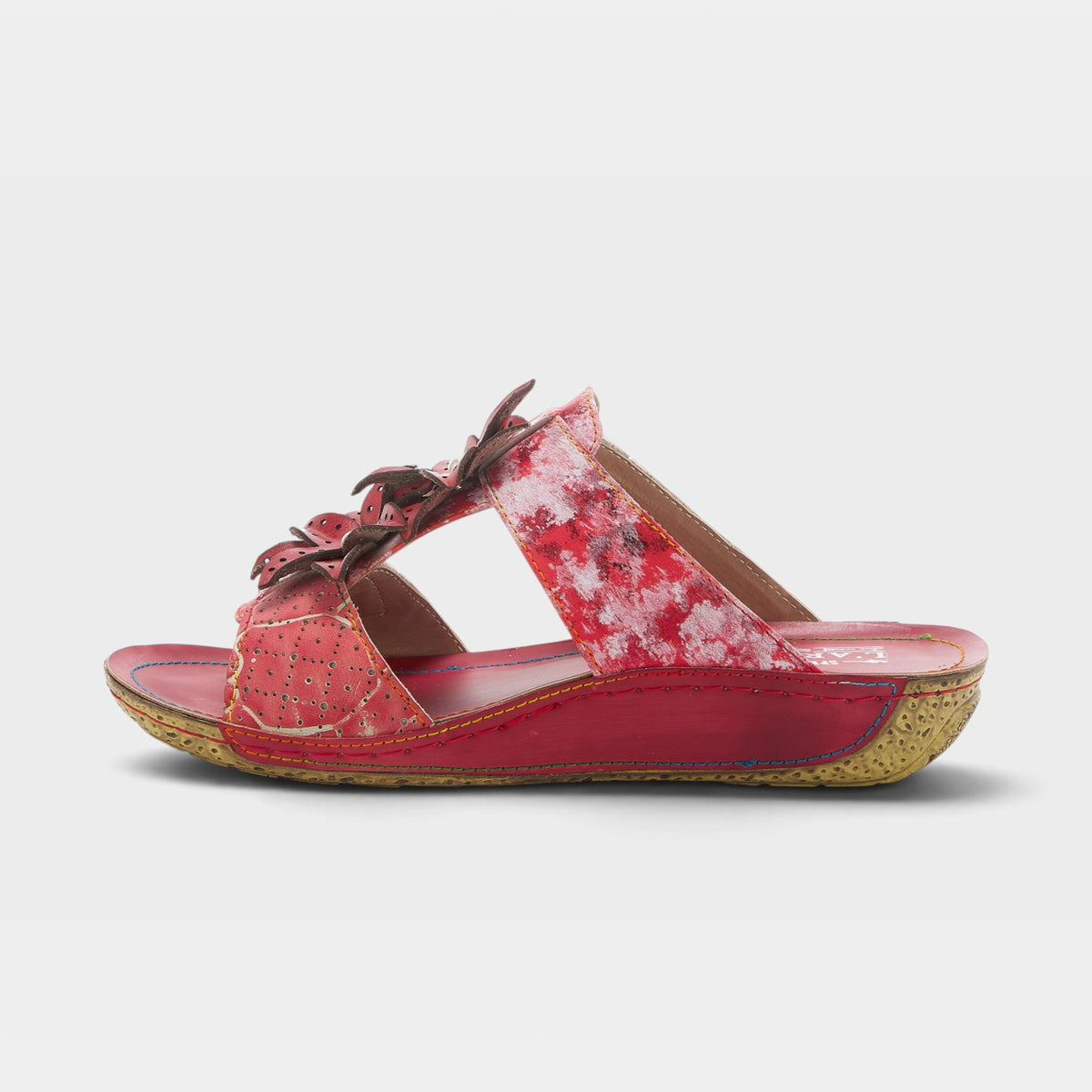 L'Artiste Karina sandals in Red, side view