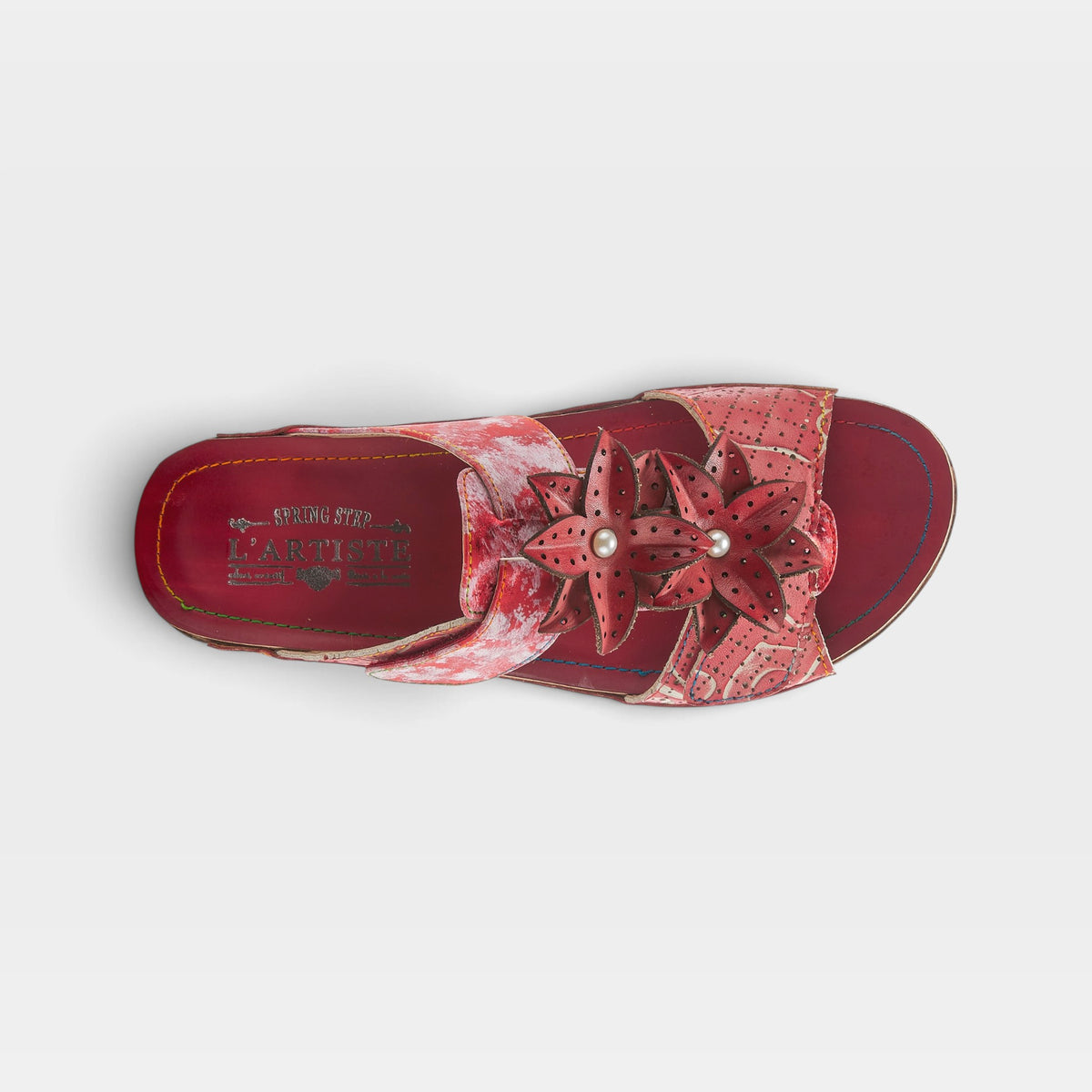 L'Artiste Karina sandals in Red, top view